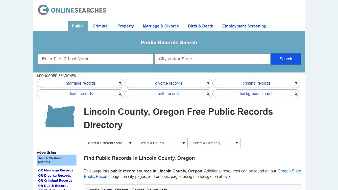 Lincoln County, Oregon Public Records Directory