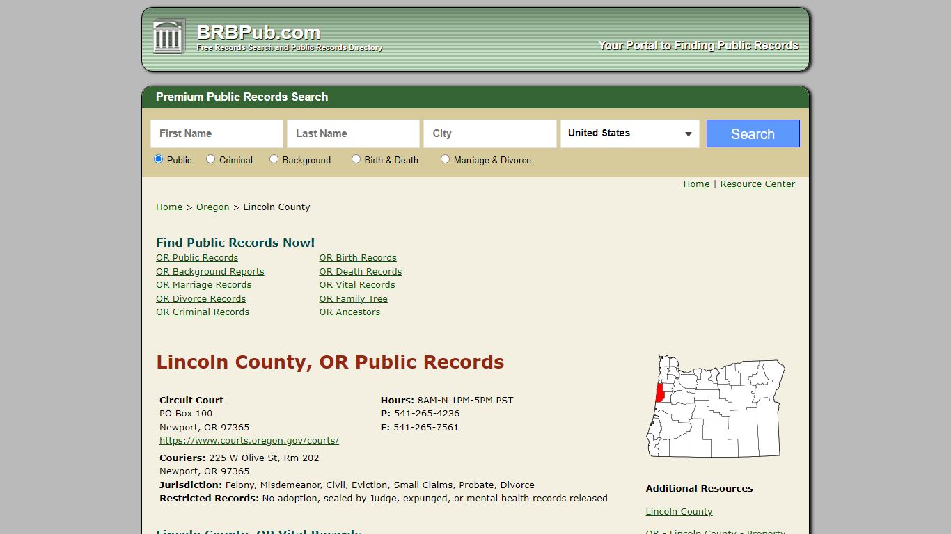 Lincoln County Public Records | Search Oregon Government ...