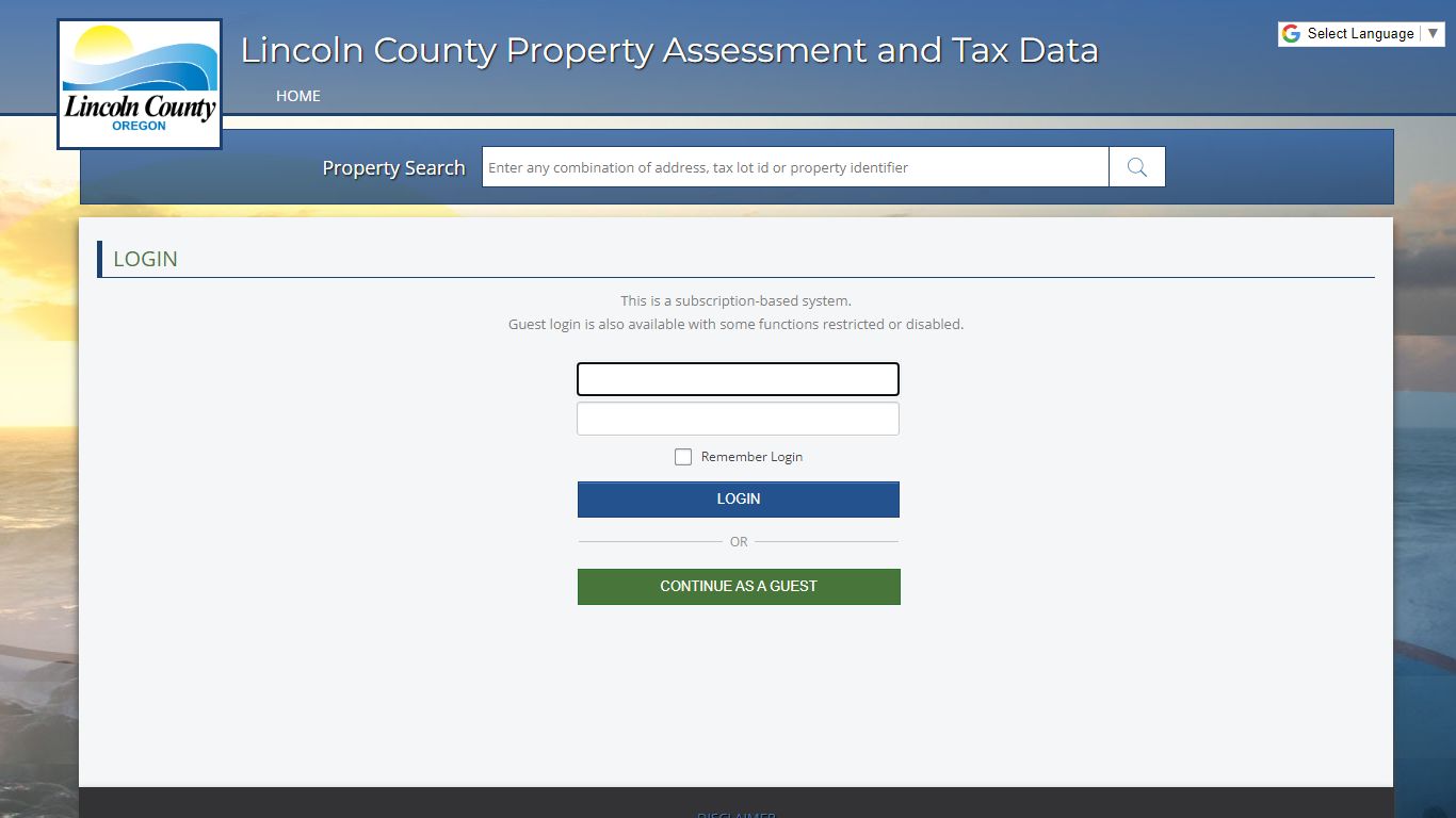 Property Info Search Tool | Lincoln County Oregon